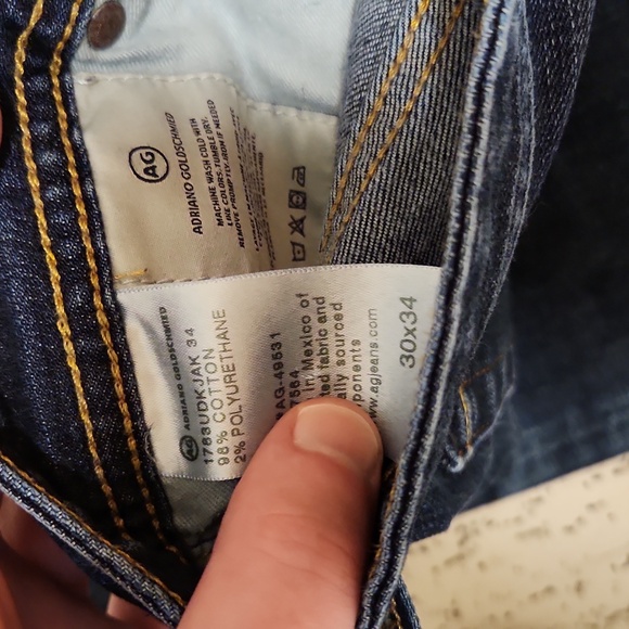 AG Adriano Goldschmied Straight Leg Slim Blue Jeans - Picture 4 of 10